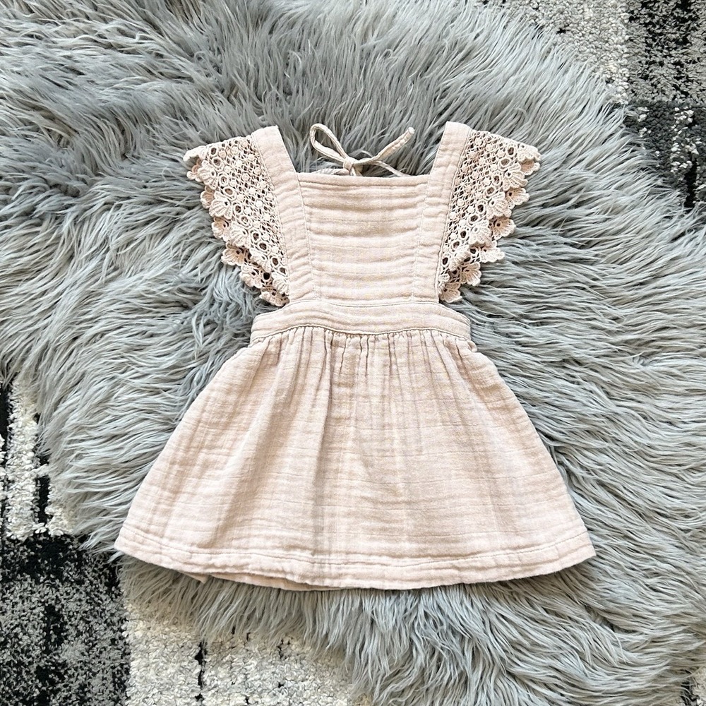 Jamie Kay Baby Girls Rose Muslin Cloud Aimee Dress Size 6-12 Month